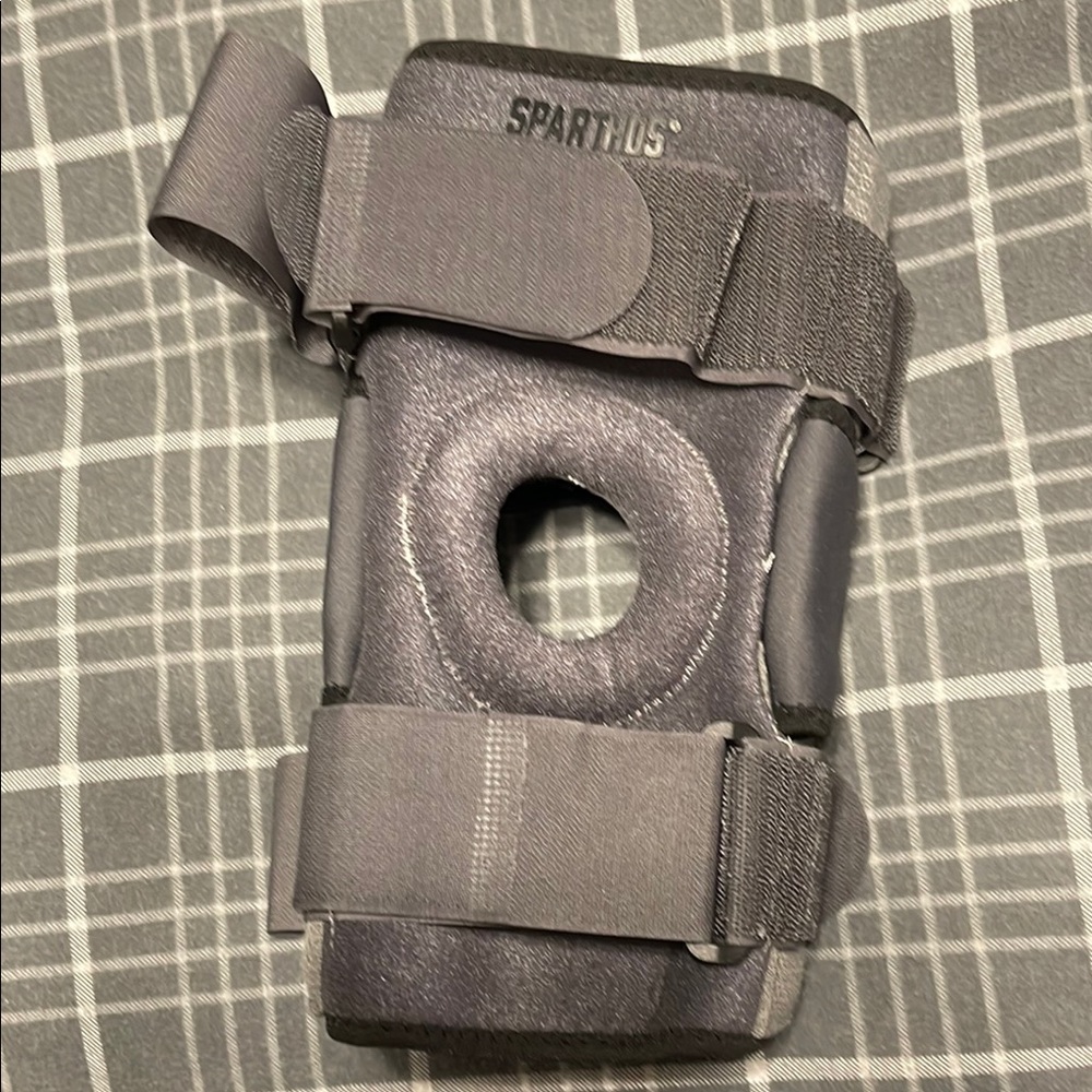 Gray Knee Support with Adjustable Straps